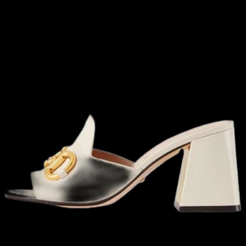 Gucci Slide Sandal With Horsebit 'White Leather' (Women's)