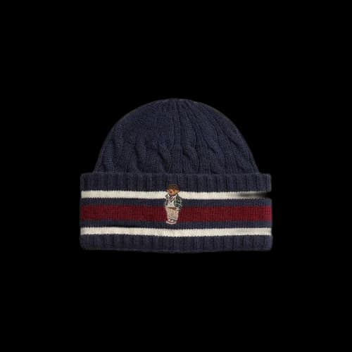 Polo Ralph Lauren Bear Cricket Stripe Beanie 'Navy/Multicolor'