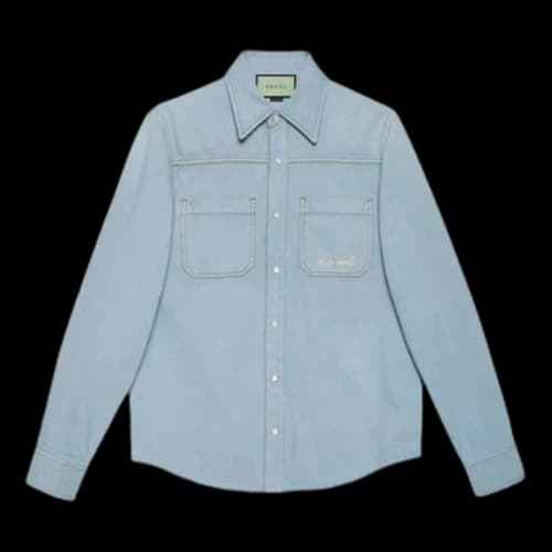 Gucci Les Pommes Oxford Cotton Shirt'Blue'