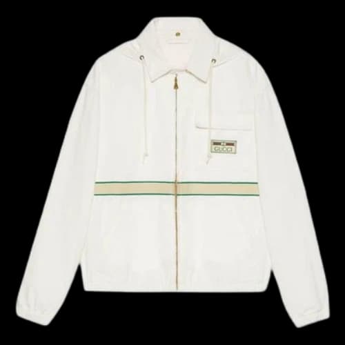 Gucci Eco-Friendly Cotton Jacket With Vintage Label 'White'