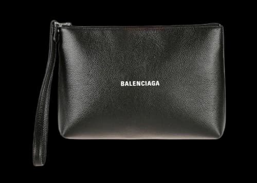 Balenciaga Logo Cash Pouch Black