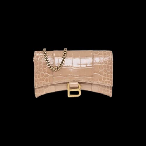 Balenciaga Hourglass Wallet On Chain 'Nude Beige'