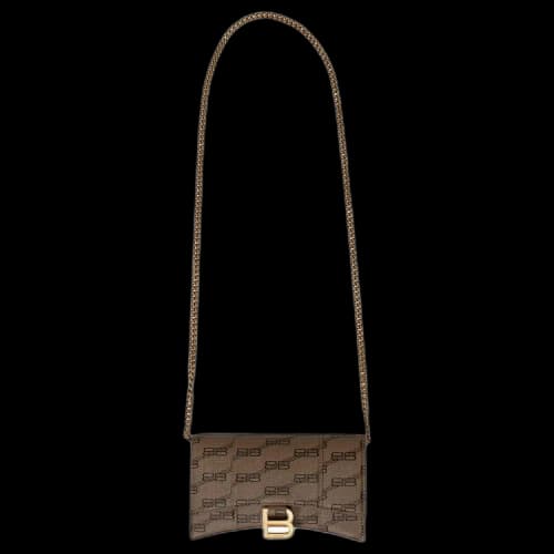Balenciaga Hourglass Wallet With Chain 'Beige/Brown'