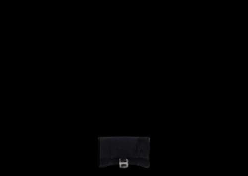 Balenciaga Hourglass Velvet Jersey Wallet on Chain Black