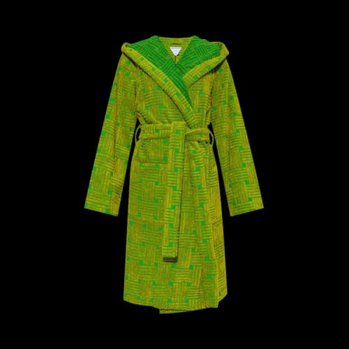 Bottega Veneta Intreccio Jacquard Cotton Terry Bathrobe 'Parakeet/Kiwi'