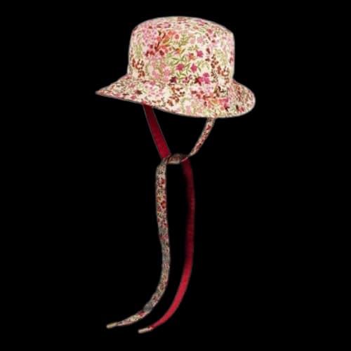 Gucci Floral Print Hat With Gucci Eschatology Label 'Pink'