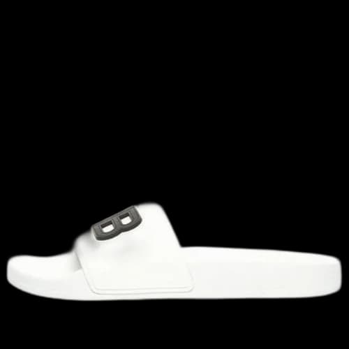 Balenciaga Pool Slides 3D BB Logo 'White' (Women's)