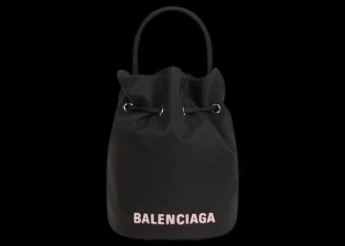 Balenciaga Wheel XS Drawstring Bucket Bag Black
