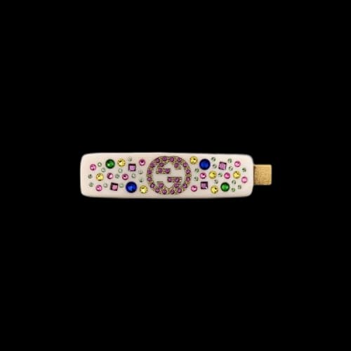 Gucci Crystal Hair Clip With Interlocking G 'Ivory'