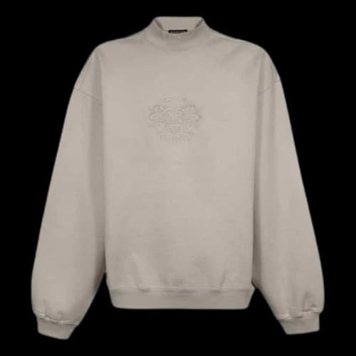 Balenciaga Embroidery Logo Crewneck Sweatshirt 'Beige'