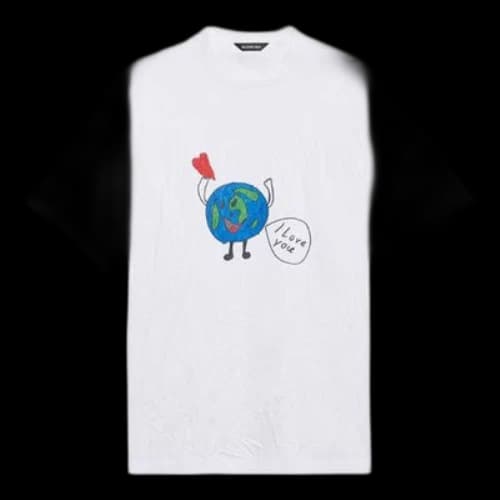 Balenciaga SS21 Retro Plain Weave Large Fit Short Sleeve Unisex White T-Shirt