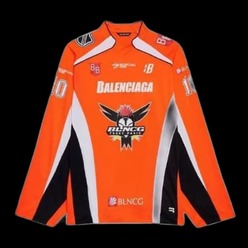 Balenciaga Hockey Panelled Long Sleeve Jersey T-shirt 'Orange'