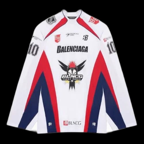 Balenciaga SS21 Hockey Sports Mesh Long Sleeves White