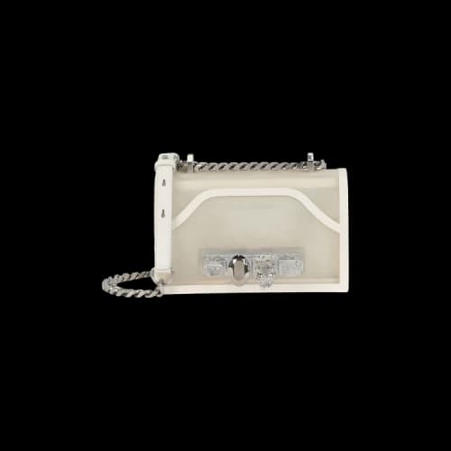 Alexander McQueen Mini Jeweled Shoulder Bag White