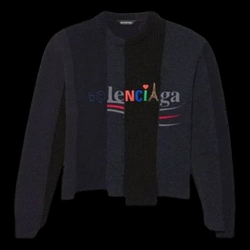 Balenciaga Restructured Asymmetrical Knit Sweater 'Black'