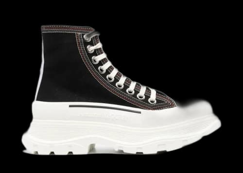 Alexander McQueen Tread Slick Lace Up Boot Denim Black