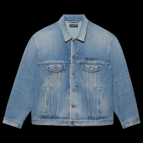 Balenciaga Corporate Logo Denim Jacket 'Medium Vintage Indigo'