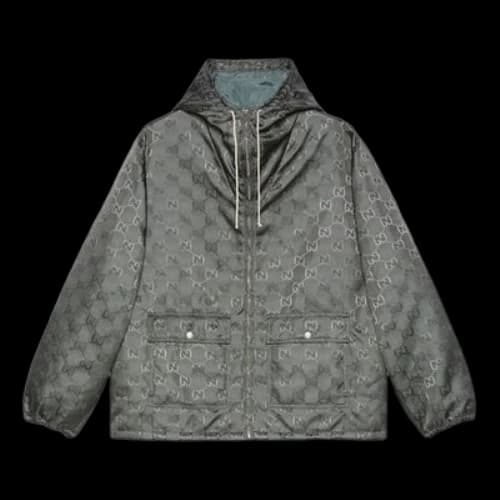 Gucci FW21 Off The Grid Series Full Print Zipper hooded Jacket 'Grey'