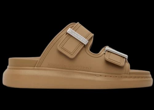 Alexander McQueen Tan Rubber Hybrid Slide Brown (Women's)