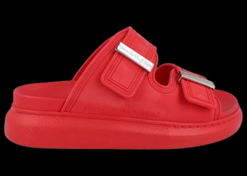 Alexander McQueen Hybrid Slide Sandals Red Silver (Women's)