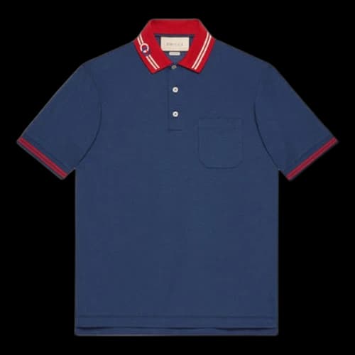 Gucci SS22 Cotton piquet polo shirt with Interlocking G 'Dark Ink Red'