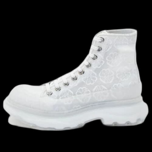 Alexander McQueen Tread Slick Lace Up High Boots 'White Transparent' (Women's)