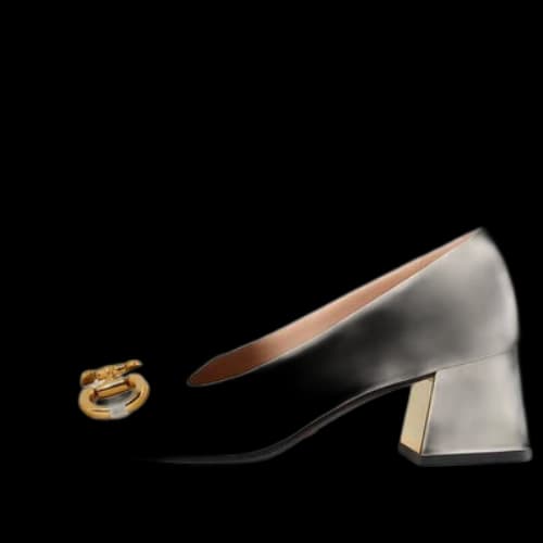 Gucci Low-heel Pump with Horsebit 'White Leather' (Women's)