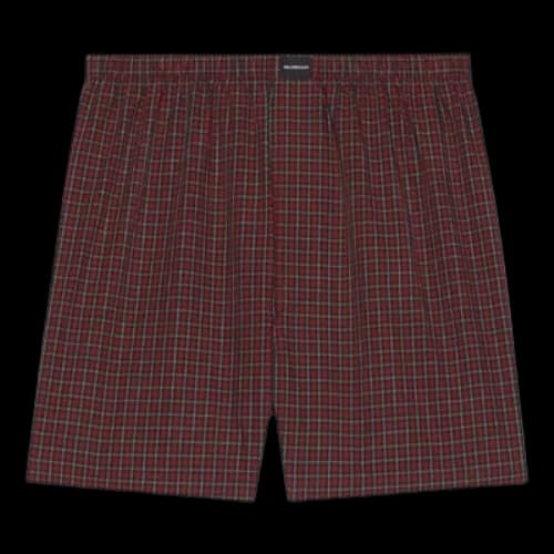 Balenciaga Micro Tartan-Print Boxer Short 'Red'