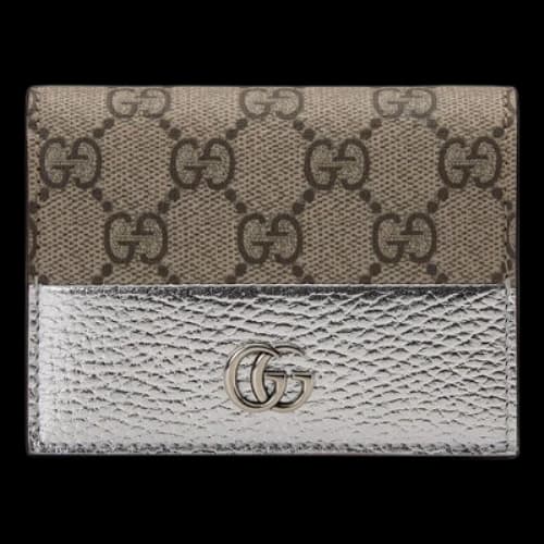 Gucci GG Marmont Card Case Wallet 'Silver' (Women's)