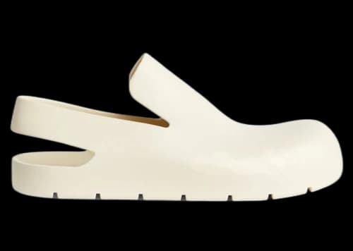 Bottega Veneta Rubber Slingback Puddle Shoe White