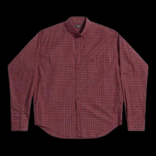 Balenciaga Plaid Long Sleeve Shirt Large Fit 'Red'