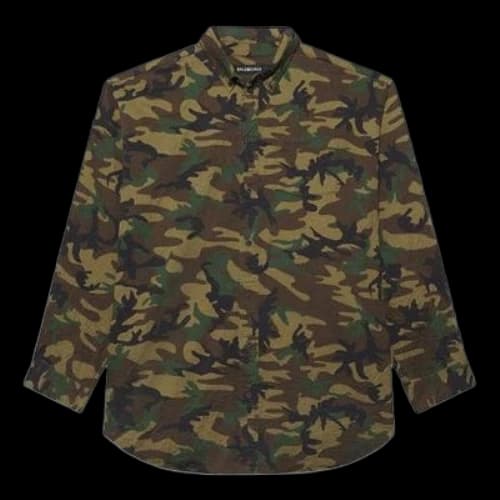 Balenciaga Camouflage Fitted Shirt 'Green'