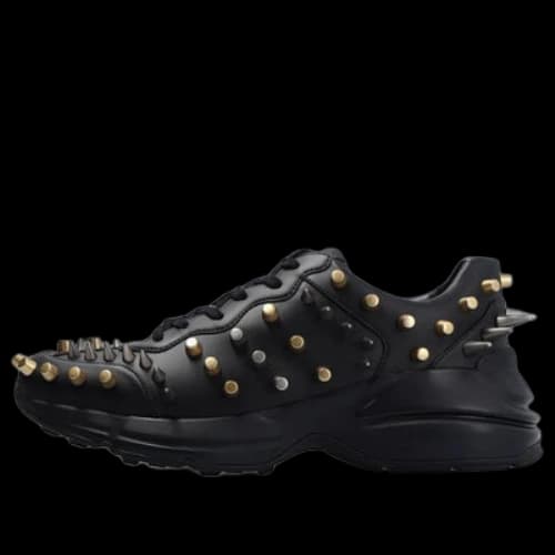 Gucci Rhyton Studded Low Top Sneakers 'Black Gold'
