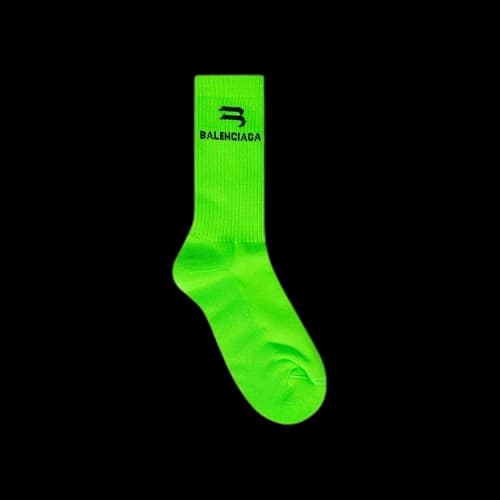 Balenciaga B Tennis Socks 'Grass Green/Black'