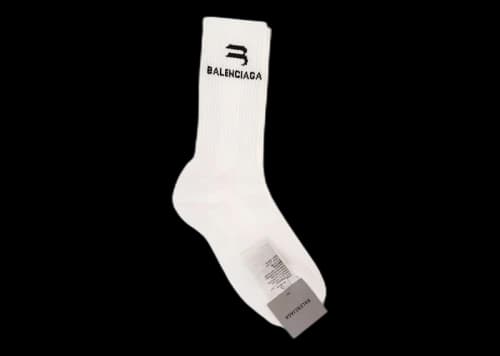 Balenciaga Sporty B Logo Socks White/Black
