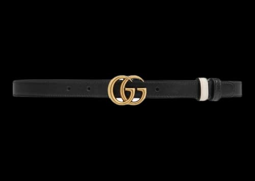 Gucci GG Marmont Reversible Thin Belt Black/White
