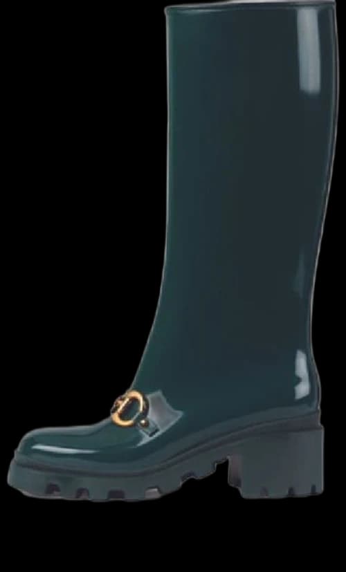 Gucci Rubber Horsebit Tall Boots 'Green' (Women's)