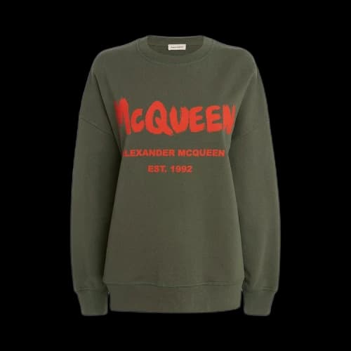 Alexander McQueen Graffiti Sweatshirt 'Khaki/Orange'
