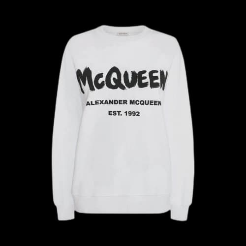 Alexander McQueen Graffiti Sweatshirt 'White/Black'