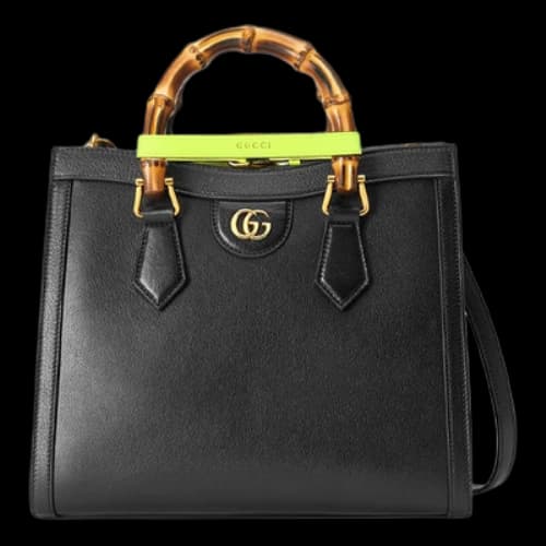 Gucci Leather Diana Bamboo Knot Single-Shoulder Bag Small Black (Women's)