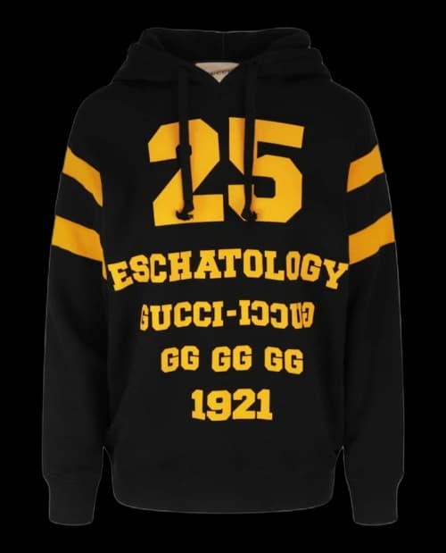 Gucci Hooded Graphic Sweatshirt Black