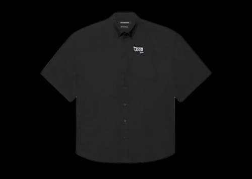 Balenciaga One Size Your Logo Here Short Sleeve Shirt Black