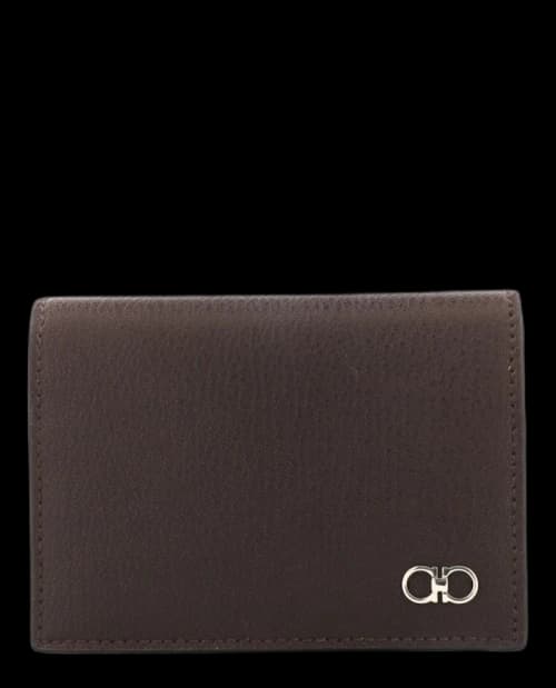 Ferragamo Textured Gancini Wallet Brown