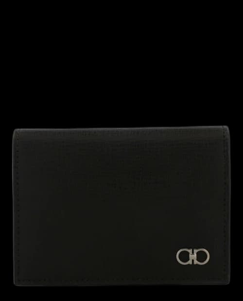 Ferragamo Textured Gancini Wallet Black