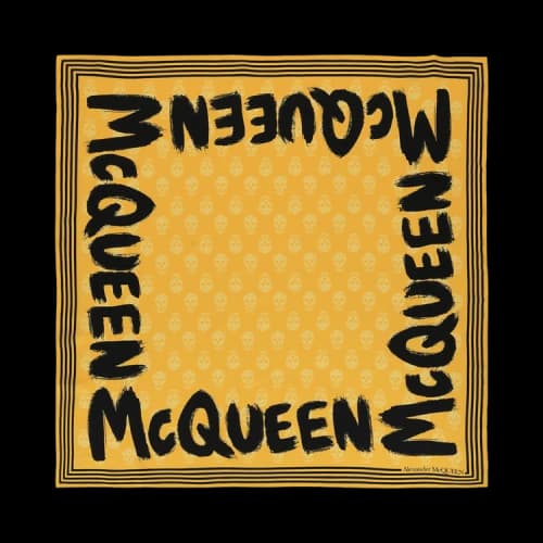 Alexander McQueen Lemon Black Alexander McQueen Graffiti Biker Scarf