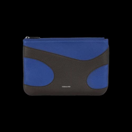 Ferragamo Cut-Out Pebbled Leather Phone Pouch 'White'