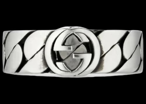 Gucci Wide Ring With Interlocking G Silver