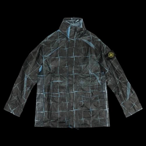 Stone Island Paper Poly Si House Check Grid Jacket 'Blue'