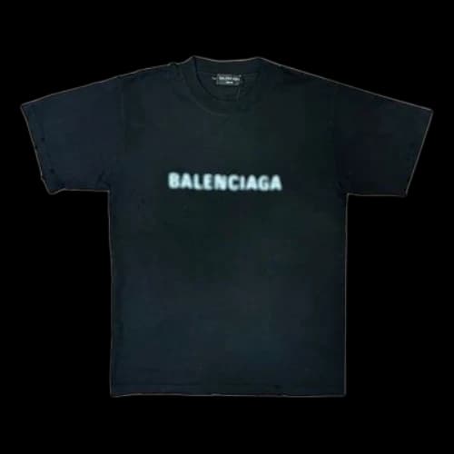 Balenciaga Blurred Logo T-Shirt 'Black Blue'