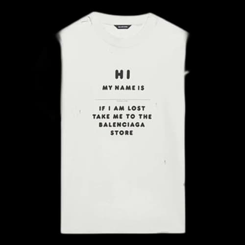 Balenciaga FW21 Logo Printing Tee White